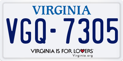 VA license plate VGQ7305