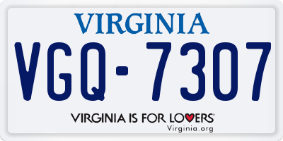 VA license plate VGQ7307