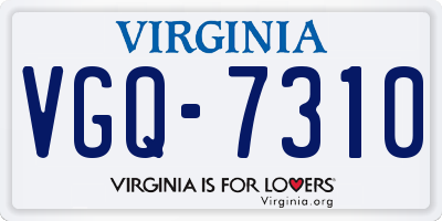 VA license plate VGQ7310