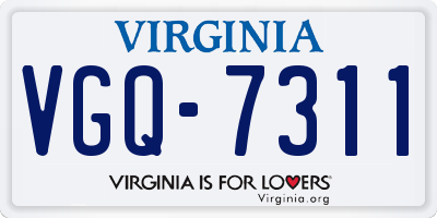 VA license plate VGQ7311
