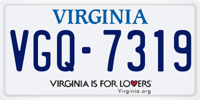 VA license plate VGQ7319