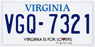VA license plate VGQ7321