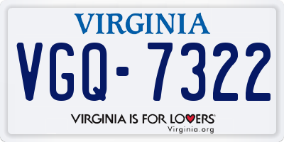 VA license plate VGQ7322