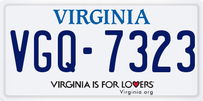 VA license plate VGQ7323