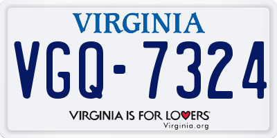 VA license plate VGQ7324