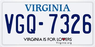 VA license plate VGQ7326