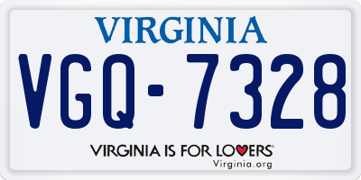 VA license plate VGQ7328