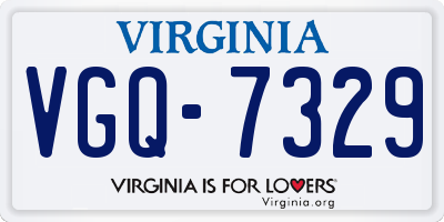 VA license plate VGQ7329