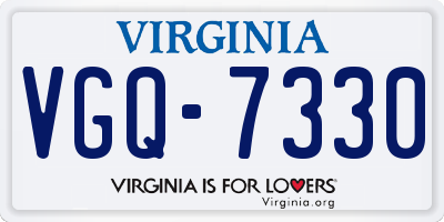 VA license plate VGQ7330