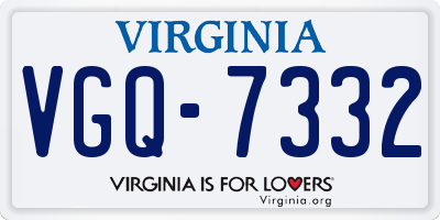 VA license plate VGQ7332