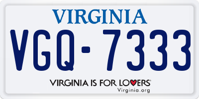 VA license plate VGQ7333