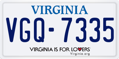 VA license plate VGQ7335