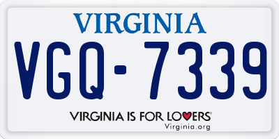 VA license plate VGQ7339