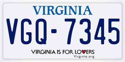 VA license plate VGQ7345