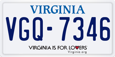 VA license plate VGQ7346