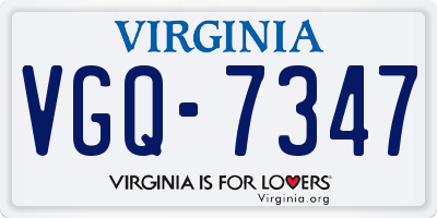 VA license plate VGQ7347