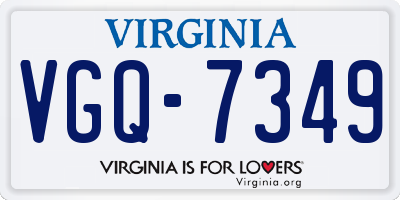 VA license plate VGQ7349