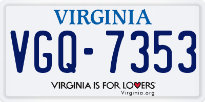 VA license plate VGQ7353