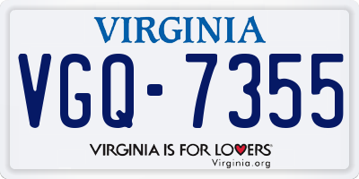 VA license plate VGQ7355
