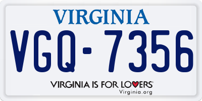 VA license plate VGQ7356