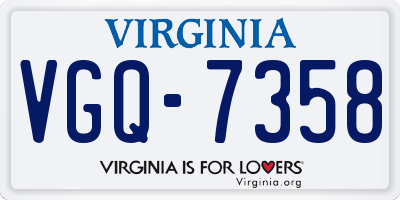 VA license plate VGQ7358
