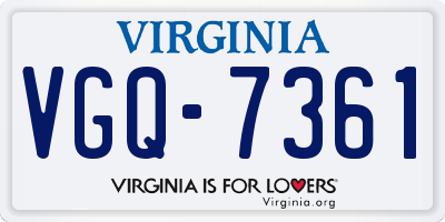 VA license plate VGQ7361