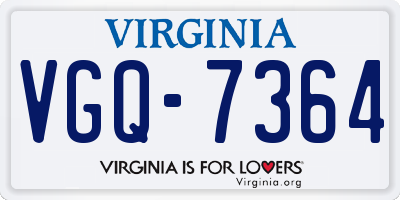 VA license plate VGQ7364