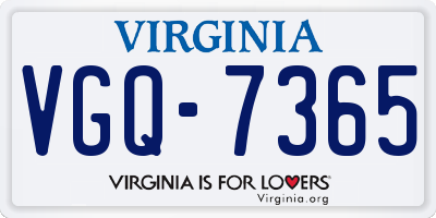 VA license plate VGQ7365