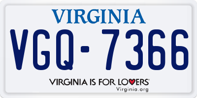 VA license plate VGQ7366