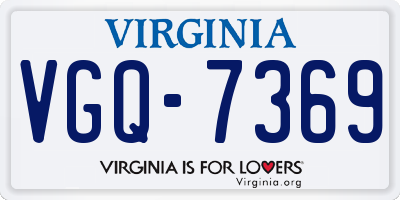 VA license plate VGQ7369