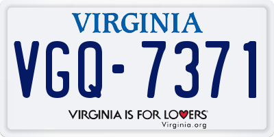 VA license plate VGQ7371