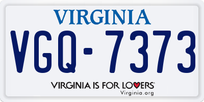 VA license plate VGQ7373