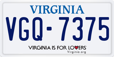 VA license plate VGQ7375