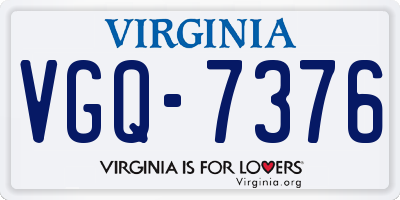 VA license plate VGQ7376