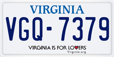 VA license plate VGQ7379