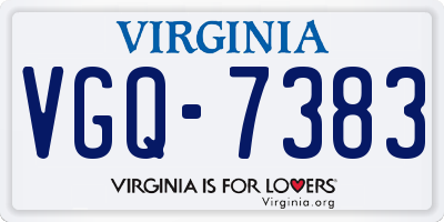 VA license plate VGQ7383