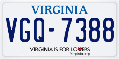 VA license plate VGQ7388
