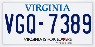 VA license plate VGQ7389
