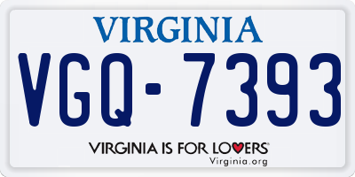 VA license plate VGQ7393