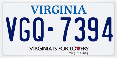 VA license plate VGQ7394