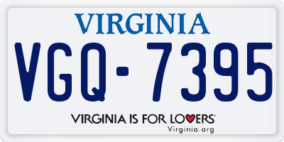 VA license plate VGQ7395