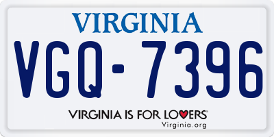 VA license plate VGQ7396