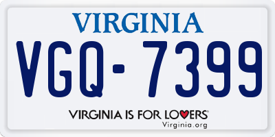 VA license plate VGQ7399