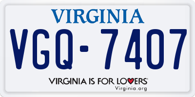 VA license plate VGQ7407