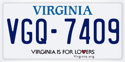VA license plate VGQ7409