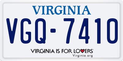 VA license plate VGQ7410