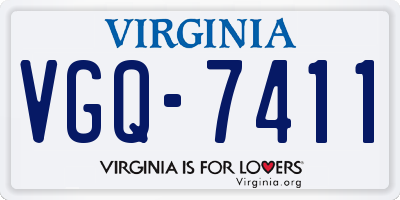 VA license plate VGQ7411