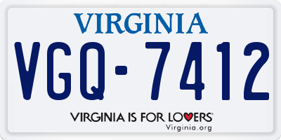 VA license plate VGQ7412