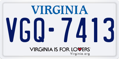 VA license plate VGQ7413