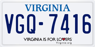 VA license plate VGQ7416